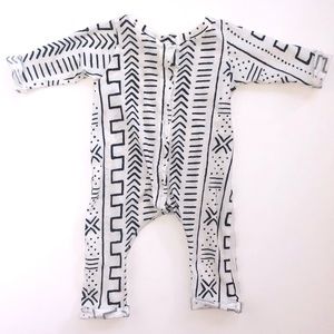 Crew & Lu Black and White Aztec Jumpsuit